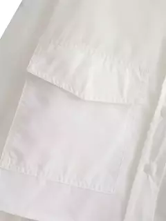 TRAF-Top feminino de manga comprida, blusas de botão, branca e rosa, camisa casual para o verão, 2024 - comprar online