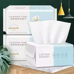 Toalhas faciais descartáveis extra grossas, Suave e Absorvente, Toalhetes removedores de maquiagem de algodão - comprar online