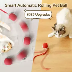 Brinquedo interativo de bola de gato, bola de rolamento automática com cauda, brinquedo interativo inteligente recarregável para animais de estimação, mouse inteligente para gato na internet