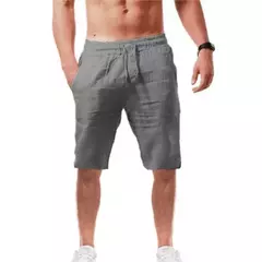 Respirável Shorts De Linho De Algodão dos homens, Calças Masculinas Verão, Calças Curtas de Cor Sólida, Fitness Streetwear, S-3XL na internet