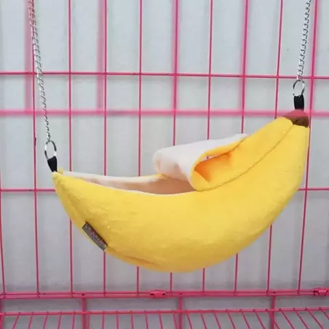 Hamster algodão ninho forma de banana casa rede beliche casa brinquedos gaiola para açúcar planador hamster pequeno animal pássaro suprimentos para animais de estimação