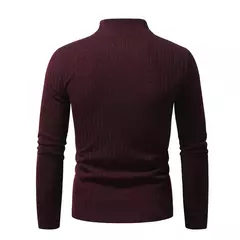 Imagem do Pulôveres masculinos de malha com pescoço simulado, macacões quentes, moletom casual, casacos luxuosos, pull suéteres, outono, 2022