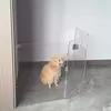 Cercadinho acrílico para cães, cercadinho transparente dobrável para casa, portão interno com alças, cerca independente para portas, caneta para cães