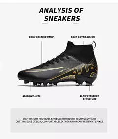 Botas de campo de futebol profissional para homens, grampos antiderrapantes, sapatos de treinamento de grama interna para crianças, sociedade original