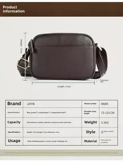 Joyir nova bolsa de ombro de couro genuíno masculino grande capacidade horizontal vintage lichia padrão ombro único saco inclinado para homem - Wolf Magazine