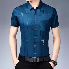 MaleArgyle-Camisas masculinas de vestido, alta qualidade, manga comprida, slim, camisa casual, gola virada para baixo, listras, single-breasted, novo - comprar online