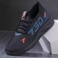 Calçados esportivos casuais masculinos, calçados esportivos leves, tênis de corrida pretos de malha respirável ao ar livre branco, tênis de corrida esportivo sh - comprar online