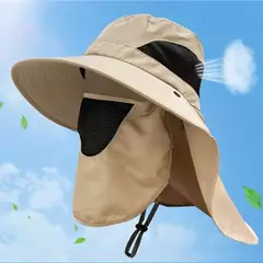Proteção UV Sun Hats para homens e mulheres, Outdoor Hunting Cap Pesca, Caminhadas, Camping Visor, Bucket Hat, Neck Flap Fisherman Hat, Verão na internet