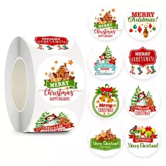 Feliz Natal Adesivos para Presentes DIY, Xmas Party Seal Labels, Pacote de cozimento, Envelope Papelaria Decoração, 500pcs - loja online