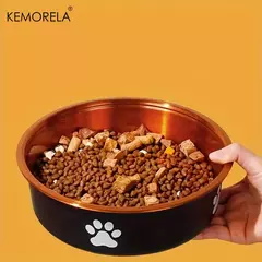 Tigelas antiderrapantes para cães, tigelas de alimentação para cães pequenos, médios e grandes e fontes de água, alimentadores para animais de estimação em aço inoxidável, acessórios para cães de estimação na internet