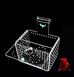 Caixa de isolamento para tanque de peixes, calibre 1mm/3mm, acrílico, caixa de reprodução de aquário, proteção para peixes pequenos, caixa de incubação de fritar suspensa