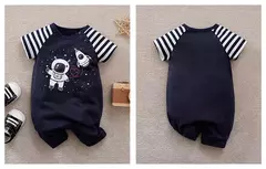 Bodysuit confortável do bebê do algodão para meninos e meninas, manga curta, pescoço redondo, navegador bonito, verão