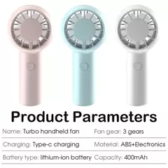 Ventilador pequeno portátil, ar frio sem lâminas, carregamento mini USB portátil e portátil, ventilador elétrico silencioso - comprar online