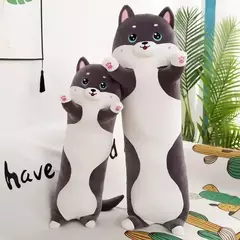 Imagem do Adorável Husky Side Sleeping Body Pillow, longo travesseiro para cama e sofá, decorativo para casa, presente de aniversário fofo para crianças e adultos, 50-130cm