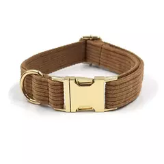 Conjunto de arnês e coleira para cães de veludo marrom, designer de luxo, coleira personalizada para cães pequenos e grandes, conjunto de chumbo para caminhada com saco de cocô - comprar online