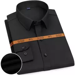 Camisa de negócios de cor sólida masculina, Moda formal, Fino, Clássico, Básico, Casual, Fino, Branco, Manga comprida, Social, Roupas de marca, Novo