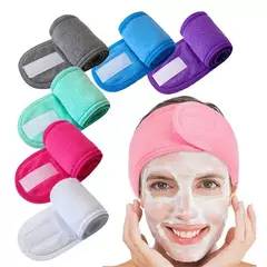 Banda de cabeça larga ajustável para mulheres, acessórios de cabelo com toalhas macias, hairband, spa, ioga, banho, chuveiro, maquiagem, lavagem facial, cosméticos