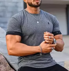 Camiseta corrida de manga curta masculina, camiseta respirável casual, blazer de treino fitness, corrida ao ar livre, verão, alta qualidade, nova na internet
