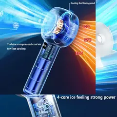 Imagem do Novo mini ventilador portátil usb recarregável ventilador de mão portátil ventilador de refrigeração de baixo ruído com display digital cinco energia eólica ajustável