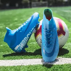 Imagem do Botas de futebol de alta qualidade para crianças sapatos de tornozelo alto sapatos de futebol de grama sapatos de futebol de alta qualidade fg/tf