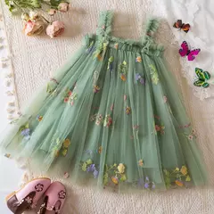 Vestido Borboleta 3D para Bebé Menina, Roupa Infantil, Festa de Aniversário, Vestidos Luxuosos Elegantes, Roupas Doce Verão, Novo, 1-5Y