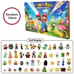 24 pçs/set super mario bros natal advento calendário caixa brinquedos kawaii anime figura pvc modelo bonecas brinquedos presente para crianças - Wolf Magazine