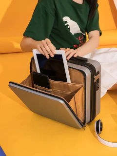 Bagagem portátil de viagem para mulheres, caixa cosmética de 16 ", embarque leve, maquiagem profissional, mini mala simples, bolsa