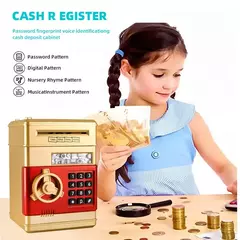 Caixa de dinheiro com senha eletrônica para crianças, mini cofrinho seguro, economia de dinheiro de moedas, código contador, fechadura com chave, pres na internet