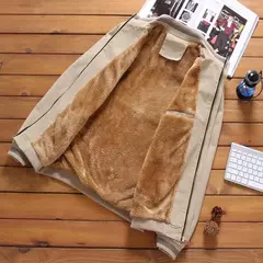 Outono e Inverno Espessurado Quente Windbreaker Homens Piloto Jaqueta Jaqueta Dos Homens Jaqueta De Lã Casaco De Beisebol Militar Dos Homens 5XL - loja online