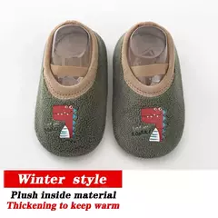 Meias internas quentes antiderrapantes para crianças, sapatos de bebê, meninos e meninas, parque de diversões, jardim de infância, bebê
