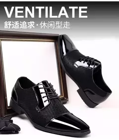 Tendência clássico masculino vestido sapatos para homens oxfords sapatos de couro patente rendas até formal couro preto festa de casamento shoes2023 na internet