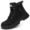 Botas de proteção de aço masculino, Anti-Smash, Anti-Punção, Trabalho, Segurança, Indestrutível, Impermeável, Inverno