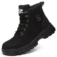 Botas de proteção de aço masculino, Anti-Smash, Anti-Punção, Trabalho, Segurança, Indestrutível, Impermeável, Inverno