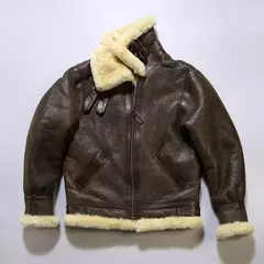 Jaqueta de couro genuíno masculina, casaco de pele marrom, pele de carneiro real, casual quente, shearling barato, moda masculina de alta qualidade, inverno - comprar online