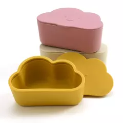 Portátil Silicone Baby Snack Box, Caixa De Comida De Cor Sólida, Baby Snack Container com Tampa, Baby Stuff