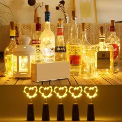 Bar LED Garrafa De Vinho Cortiça Luzes De Corda, Decoração De Natal Lâmpada, Fada, Feriado, Fio De Cobre, 2m - comprar online