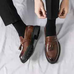 Mocassins macios masculinos, sapatos de couro borla, sapatilha de condução, marca de luxo, plus size, 46, alta qualidade, moda