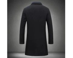 Casaco de lã quente médio-longo masculino, sobretudo confortável para negócios, jaquetas masculinas casuais, roupas de luxo, outono e inverno - loja online