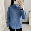 Casacos de lã tamanho grande para mulheres, cardigã quente, roupas esportivas casuais ao ar livre, caminhadas, jogging, ioga, jaquetas femininas, inverno, primavera