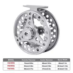 Full Metal Fly pesca carretel, alumínio liga corpo, usinado, 3/4, 5/6, 7/8 - comprar online