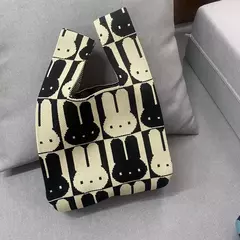 Saco de malha de nó animal para mulheres, gato coelho bonito sacola simples, bolsas de compras reutilizáveis para senhoras, moda - Wolf Magazine