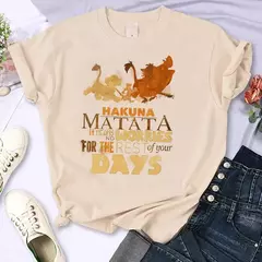 T-shirt do Rei Leão Disney para mulheres, top Kawaii engraçado, camiseta Harajuku, roupas femininas, Hakuna Matata, anos 90 - Wolf Magazine