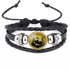 Imagem do Harri potter pulseiras de couro com contas brinquedos hogwarts slytherin grifinória distintivo pomo mortos da morte 93/4 pulseira presentes brinquedos