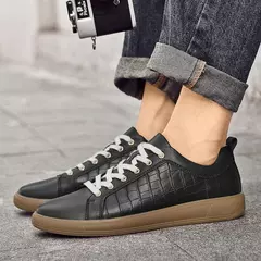 Estilo britânico couro genuíno rendas sapatos de placa moda tênis ao ar livre casual couro caminhada oxford sapatos vulcanizados - comprar online