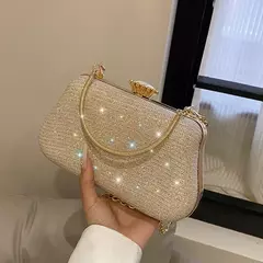 Saco de noite luxuoso para mulheres, alto design, banquete de festa, saco de glitter para senhoras, embreagem do casamento, bolsa de ombro, bolsa de corrente, marca