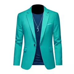 Imagem do Blazer casual de negócios masculino, vestido de casamento noivo, tops de terno boutique, casaco monocromático, marca de alta qualidade, moda