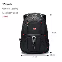 Durável Swiss Multifuncional Laptop Mochila, Resistente À Água Saco De Viagem, Faculdade Bookbag, Porta De Carregamento USB, 17";;VERDADEIRO;;"15 inch General - loja online