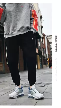 Tênis de corrida acolchoados para homens, tênis antiderrapantes, botões rotatórios, adequados para exterior, casual, conforto, alta qualidade, venda quente - comprar online