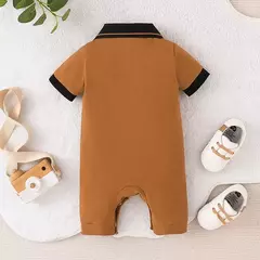 Manga curta Romper para o bebê menino, recém-nascido Gentleman Onesies, Toddler Vestuário, Macacão Infantil, 0-24Months