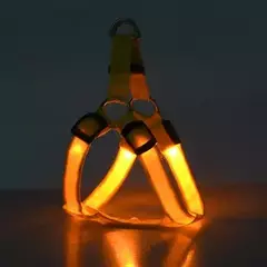 Nylon pet segurança led arnês trela conjunto cão ajustável piscando luz arnês trela corda cinto colar colete para cães suprimentos para animais de estimação